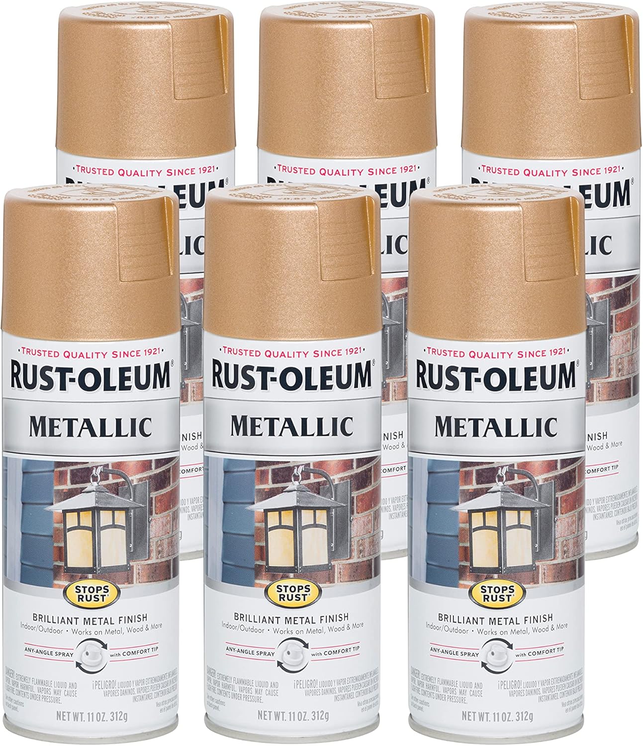 ⭐︎j-win⭐︎ Rust-Oleum 286524-6PK Stops Rust Metallic 11 Ounce (Pack of