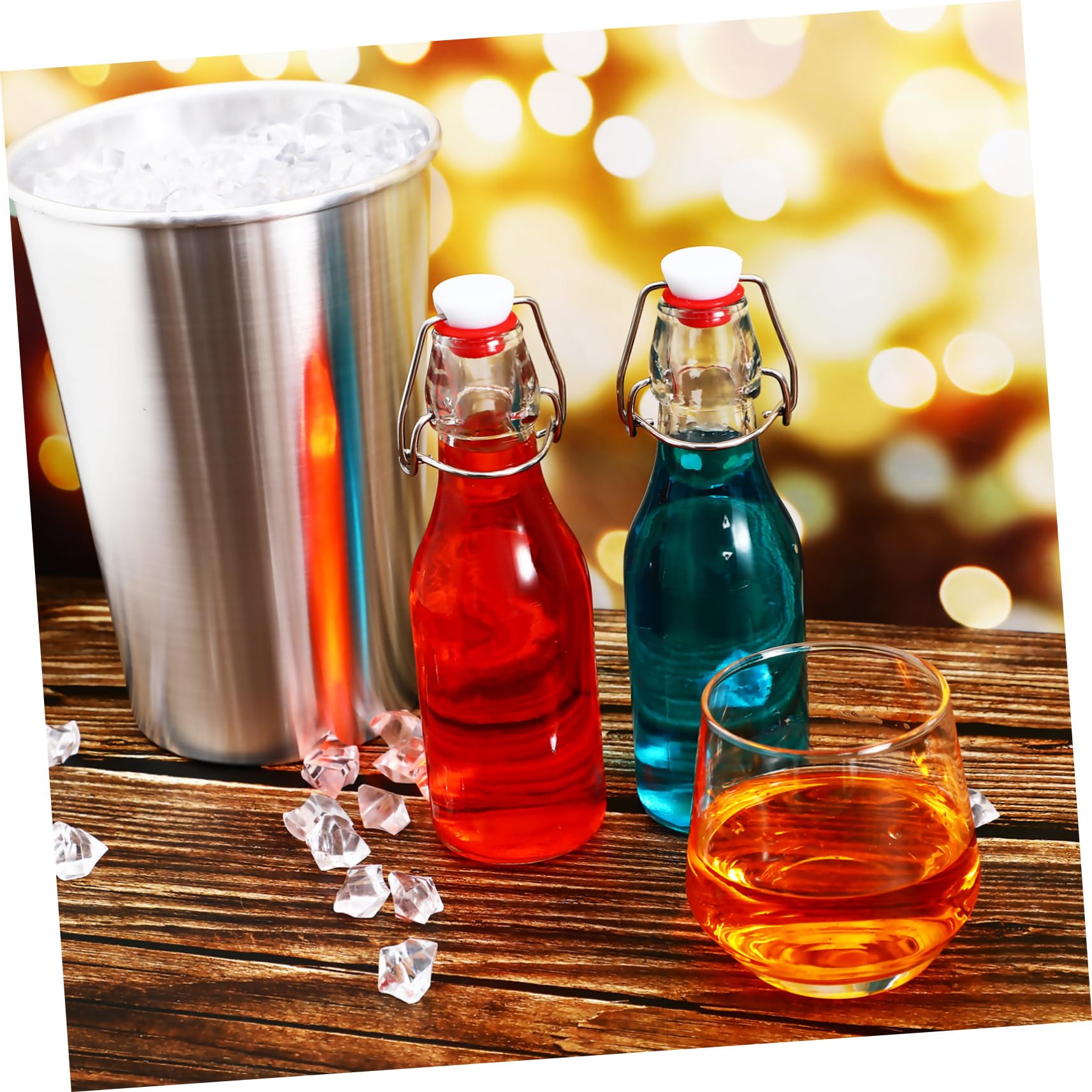 Glasflaschen mit Bügelverschluss 250ml aus Glas und Silikon | Inklusive Bürste, für Milch und Kaltgetränke, 250ml Je Flasche, 6 Stück