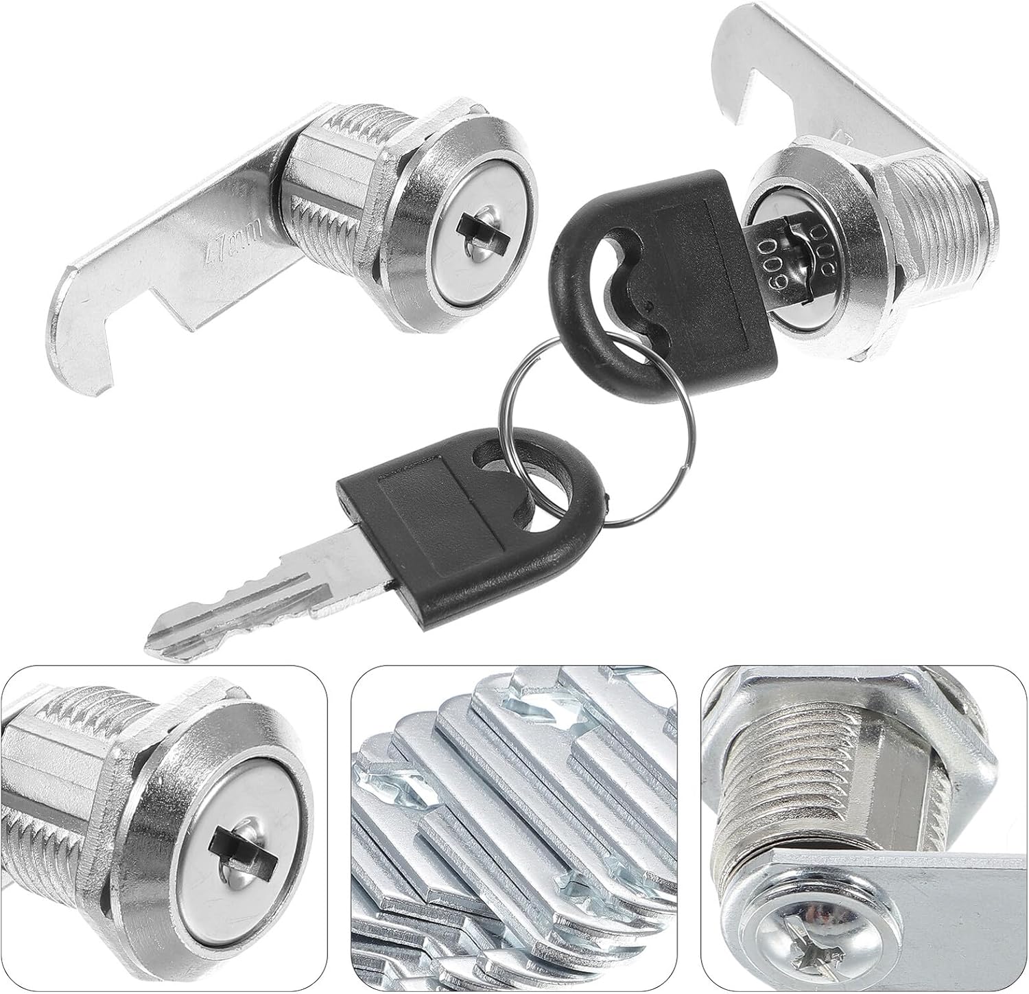 16 Sets Cabinet Cam Drawer Locks with Keys Mailbox and Cupboard Safety Locks for Office and Home Use