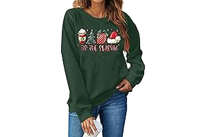 PECHAR Women's Christmas Sweatshirts Tis The Season Xmas Shirt