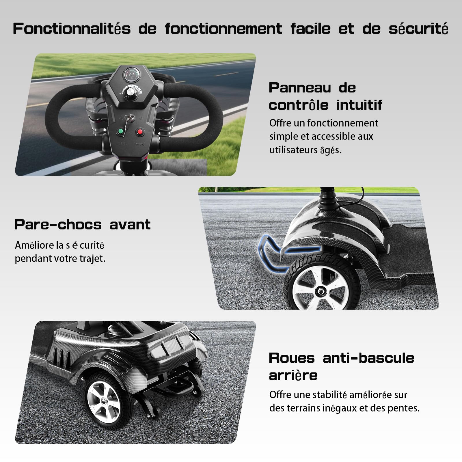 Z02 Véhicule de Mobilité Électrique pour Seniors, 4 Roues