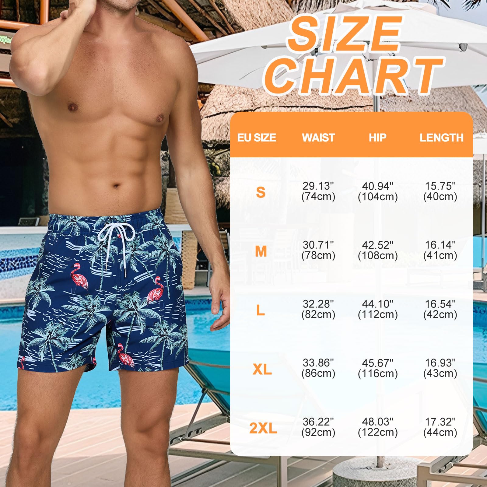 Bañador Hombre Secado Rapido Respirable Traje de Baño Estampado Ligero Boxer con Cremallera para Natacion Playa Surf