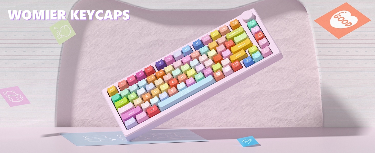 cotta♡ Amazon.com: Womier Cat Cute Keycap PBT Keyboard Keycaps 60