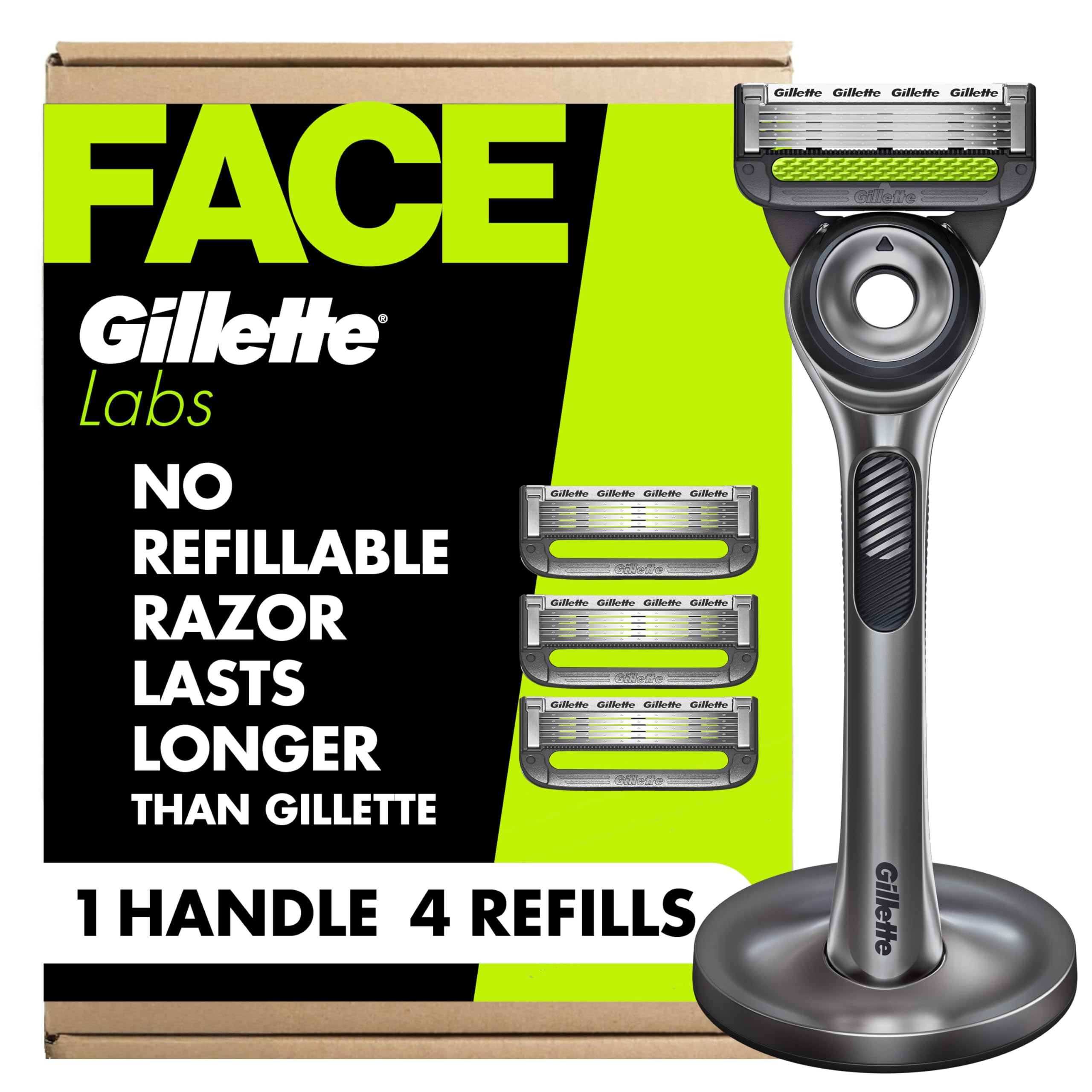 ジレットラボ Amazon.com: Gillette Labs Razor for Men, 1 Handle, 4 Blade Refills