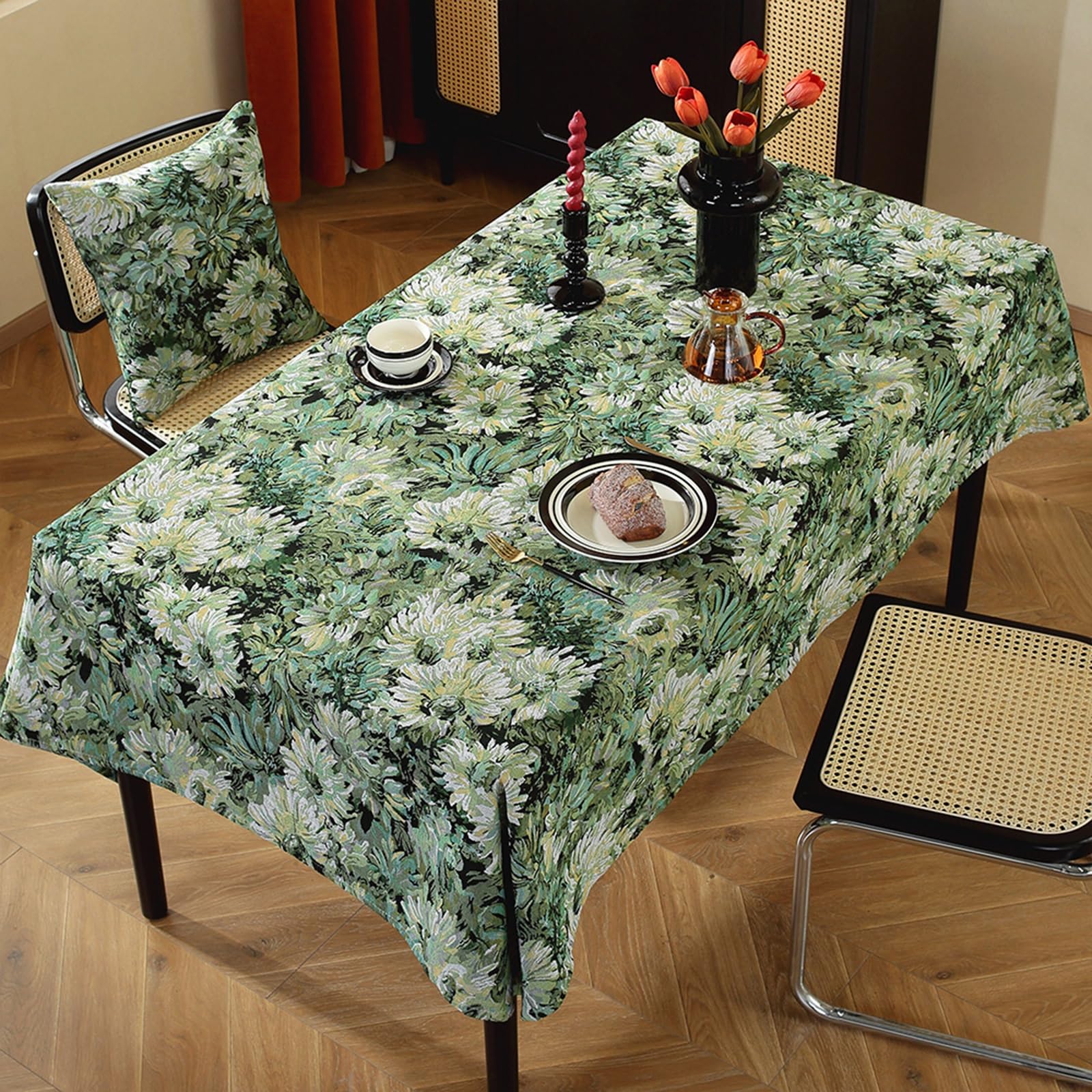 Nappe de cuisine verte 100x160 cm idéale pour sublimer vos repas sur le balcon
