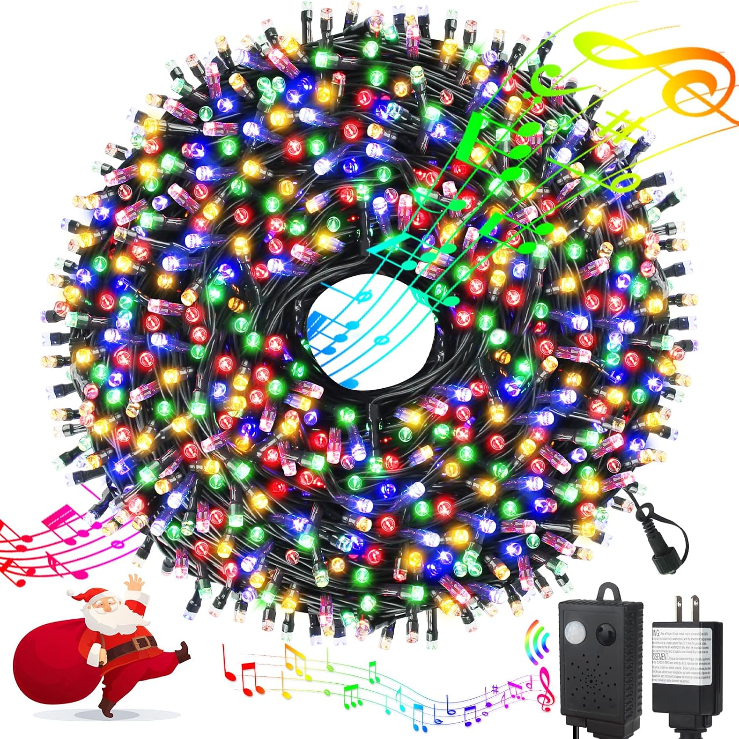 Music Motion Sensor Christmas String Lights 105ft 300 LED Music Motion Sensor Christmas String Lights 105ft 300 LED