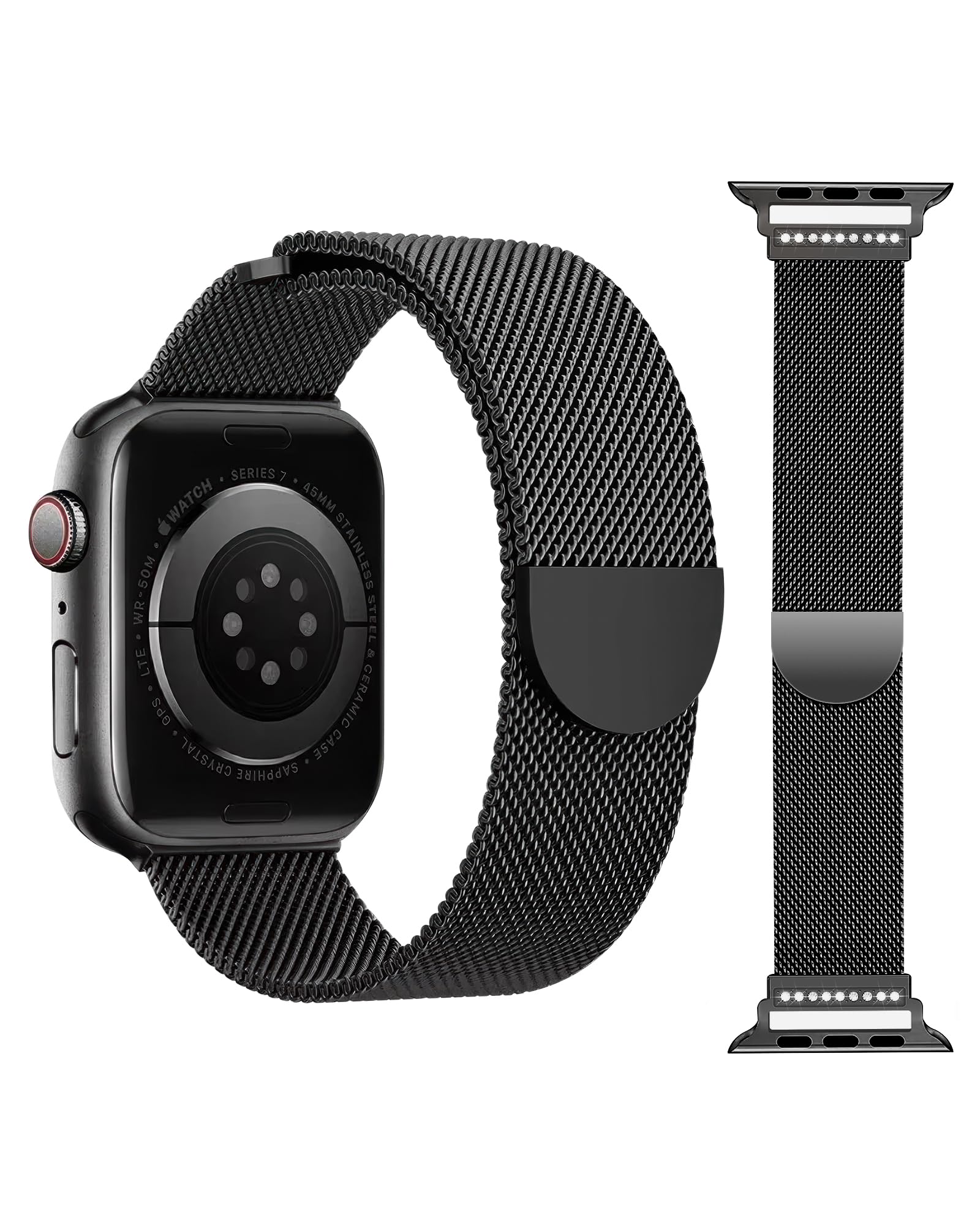 Milanese 316L Stainless Steel Mesh Loop iWatch Bands for Women - Fits Apple Watch Ultra/Series 10-1/SE, 49 mm-38 mm - Eleg...