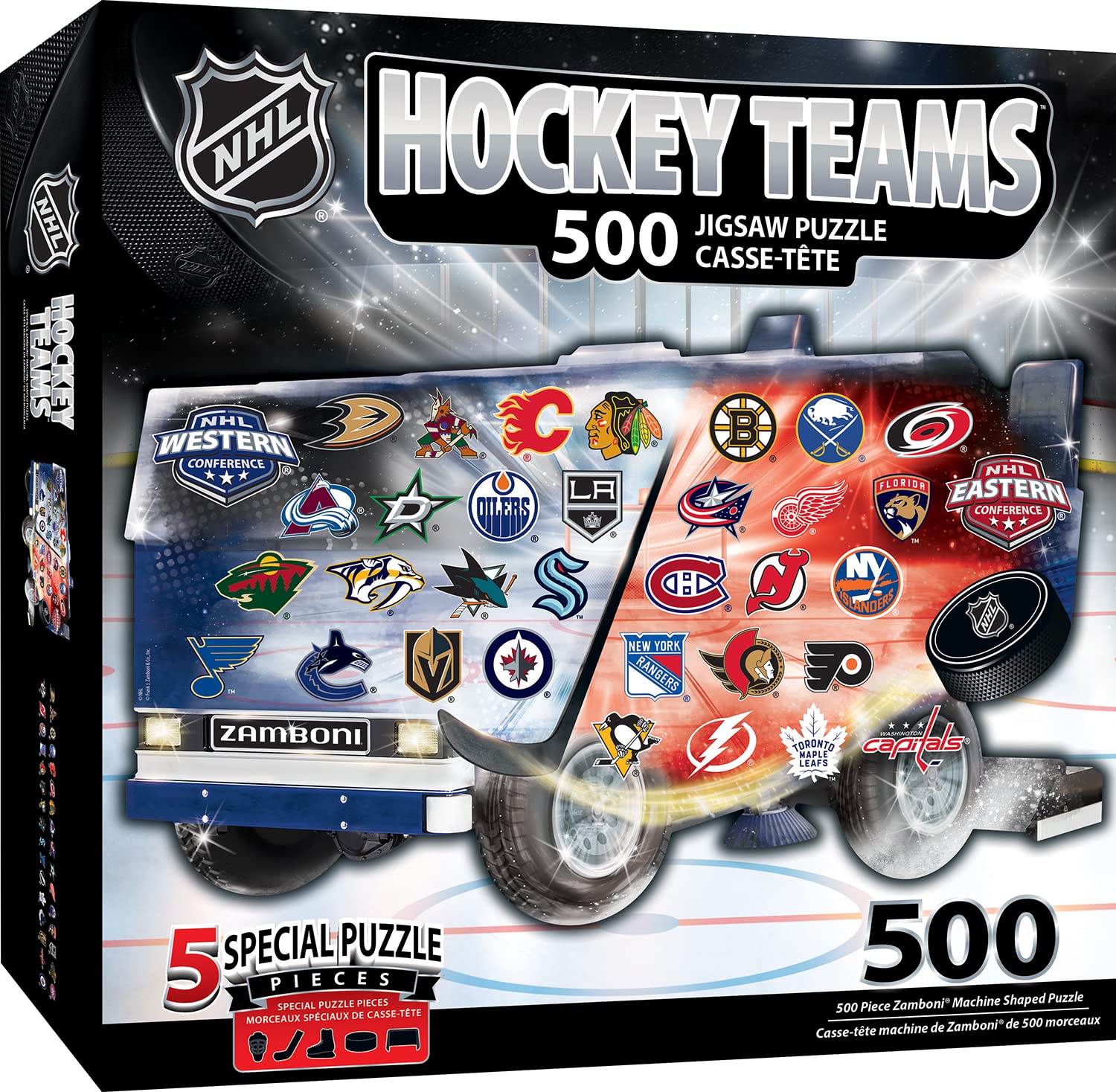 500 Piece Hockey Puzzle – Officially Licensed NHL Zamboni Shaped Jigsaw for Adults and Fans – Unique Collectible Design, Durable Eco-Friendly Build, for Hockey Lovers