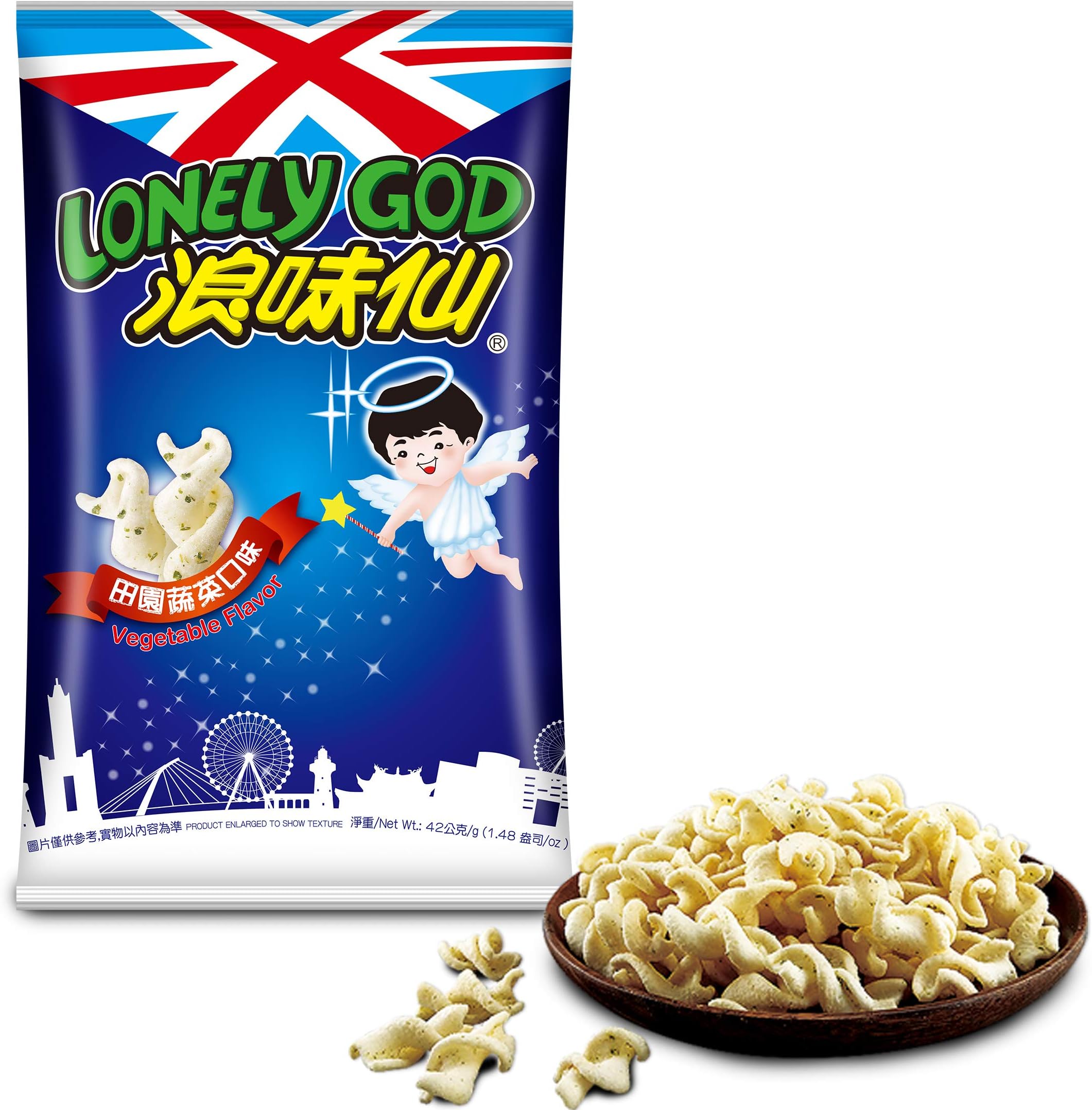 Chinese Chips Snacks, Vegetable Potato Chips Crisps Crackers, Taiwan Want Want Lonely God, 86g/3.03Ounce - 1 Bag