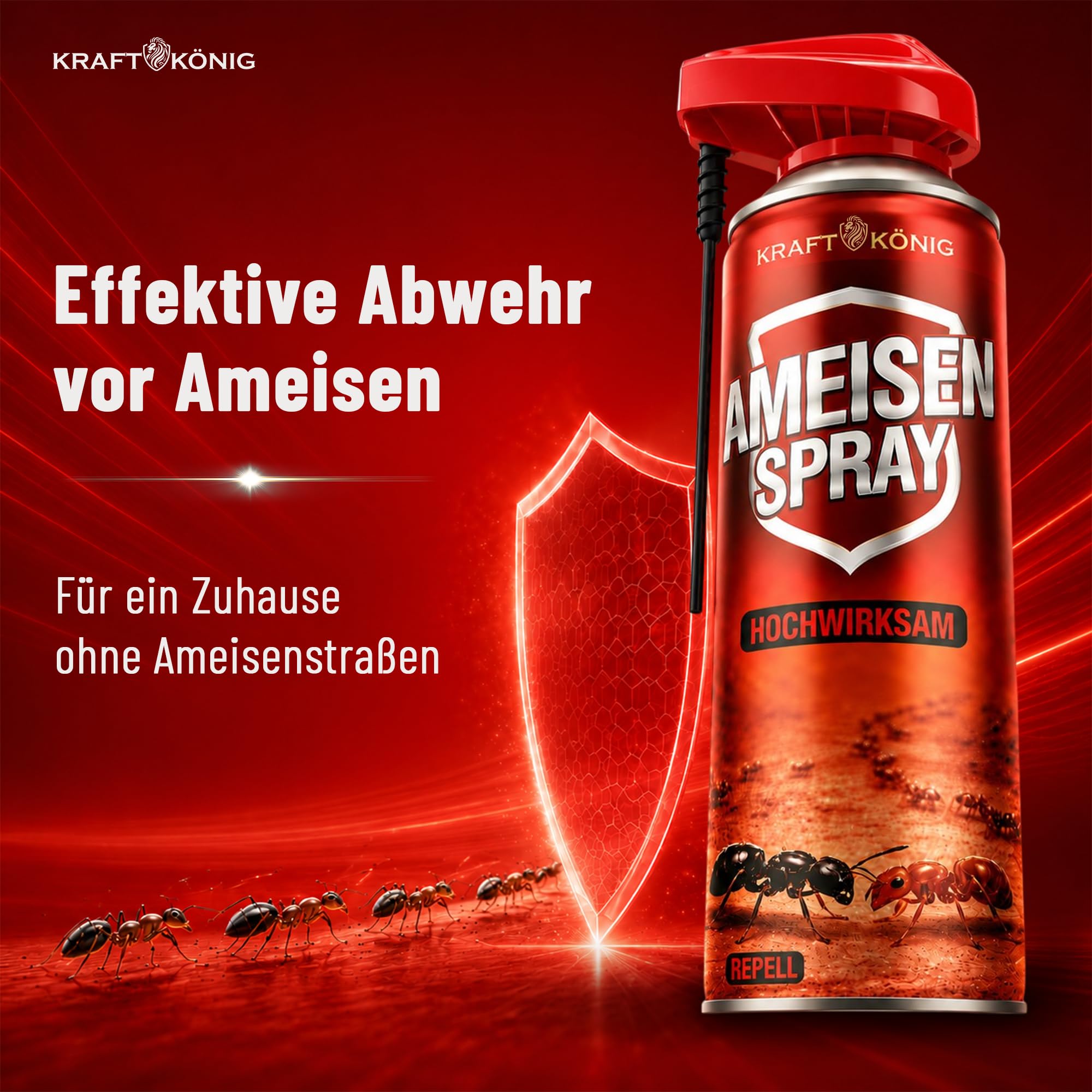 Ameisenspray 500ml mit Sprührohr – Extrem effektiv bei Ameisen im Haus, auf Terrasse & im Garten – Schnell wirksam & sofort einsatzbereit – Made in Germany