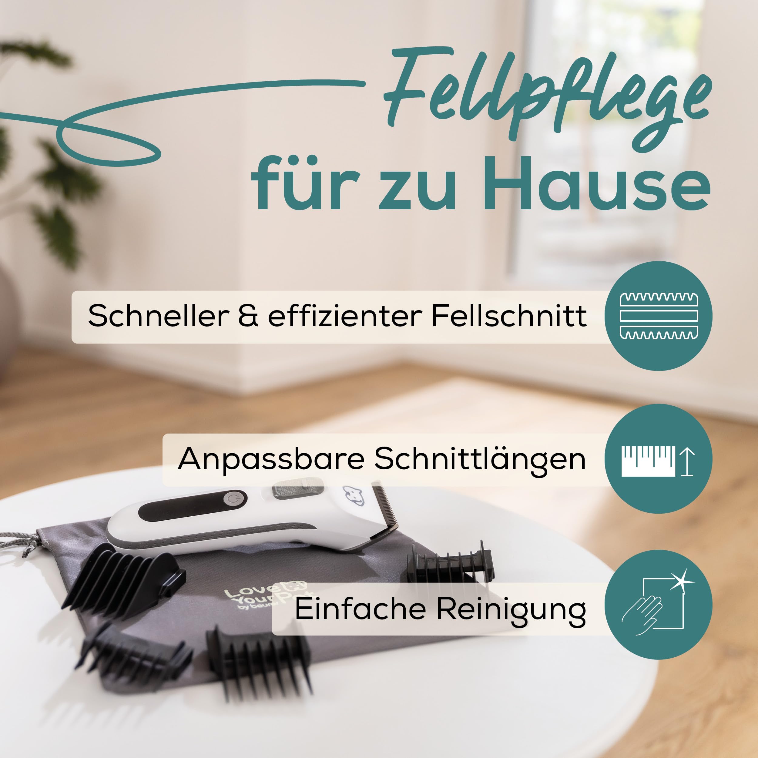 Beurer Love Your Pet Schermaschine "Fluffy" für Hunde und Katzen, leise