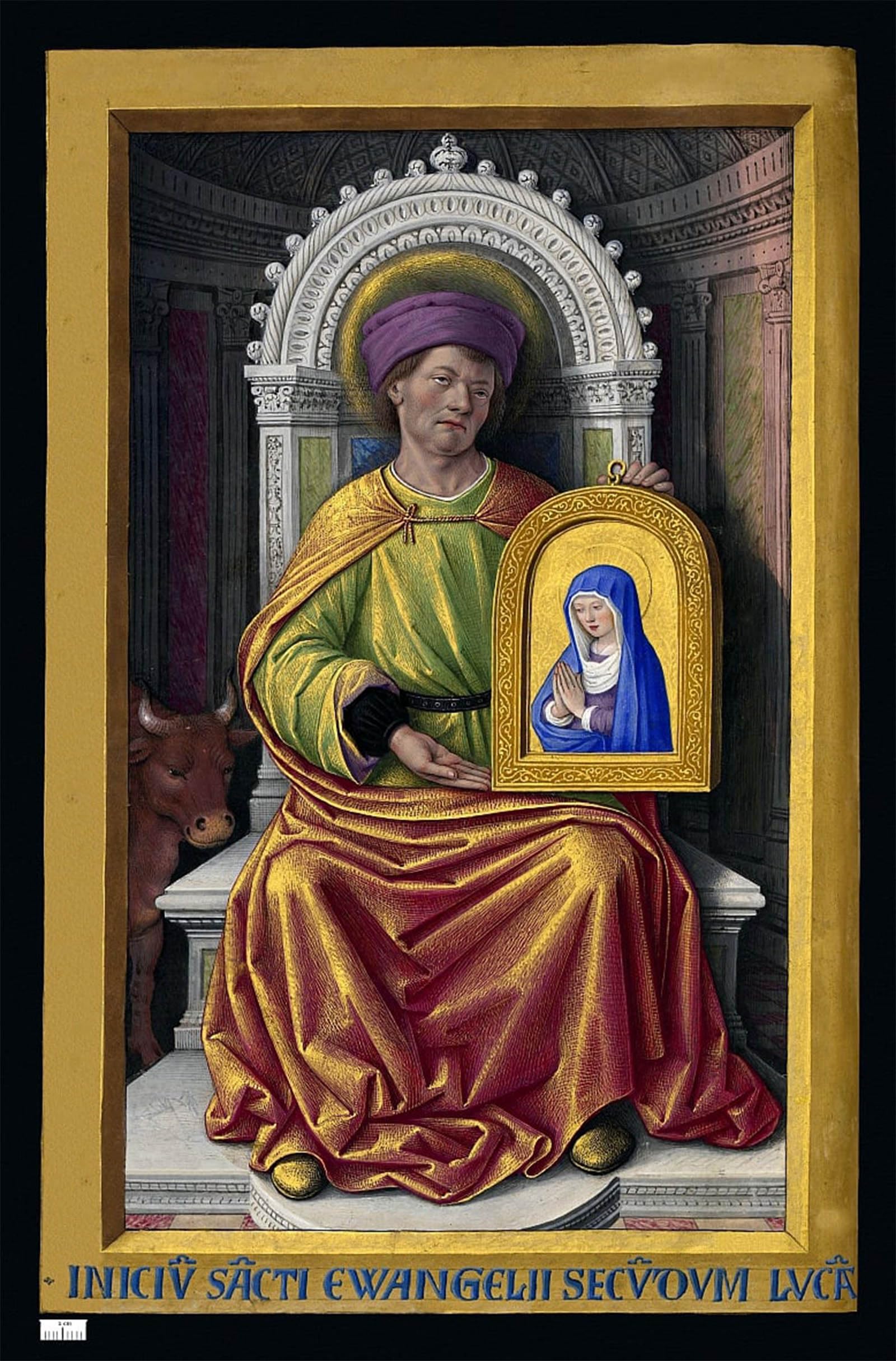 SERENDIPITP Abstract Painting Mural Print Picture Wall Decor Painting Luke the Evangelist by Jean Bourdichon Vintage Wall Artwork for Home Decor 60x90cm