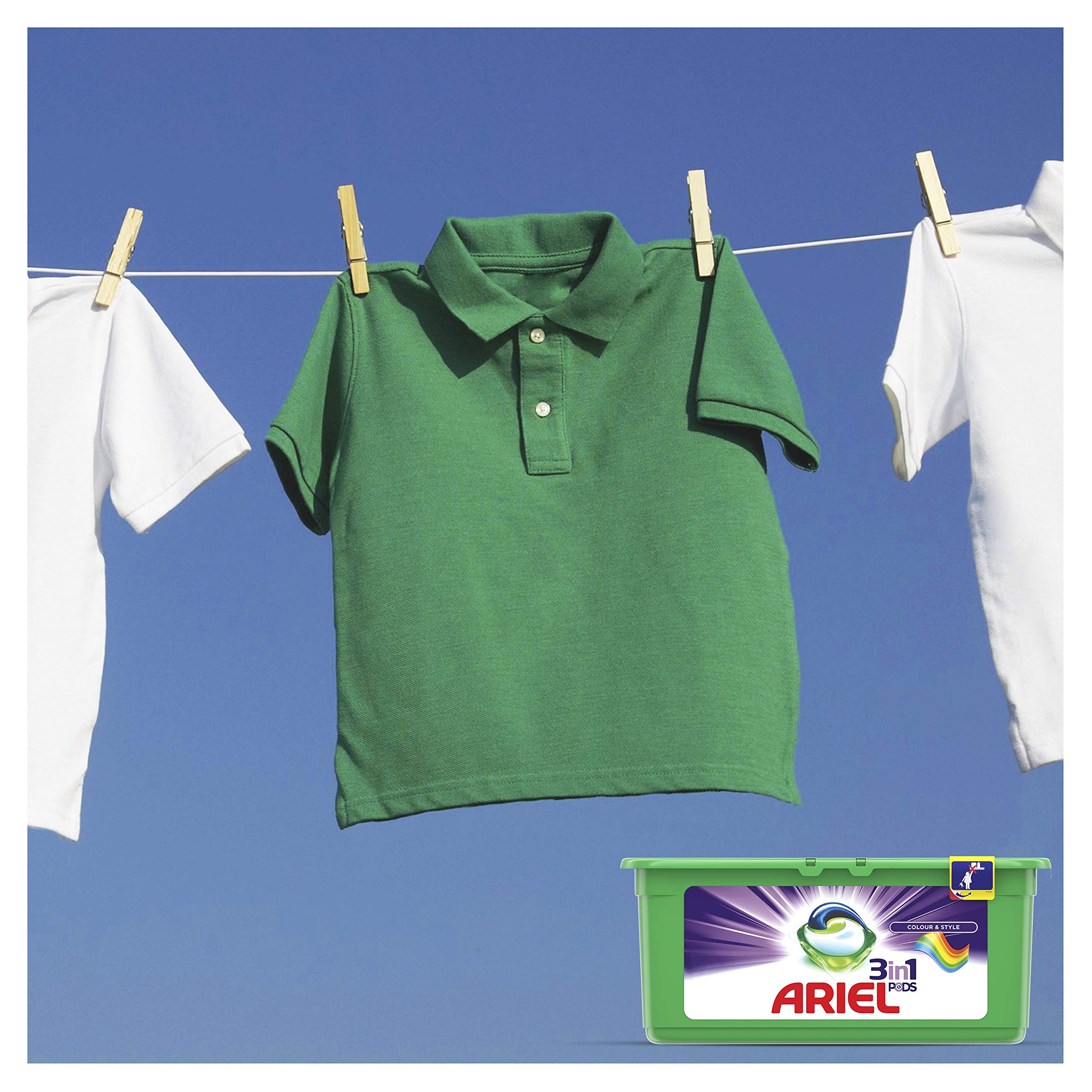 Ariel 3 w 1 kapsułki do detergentów 114 lavados Color, (38 x 3) mycie