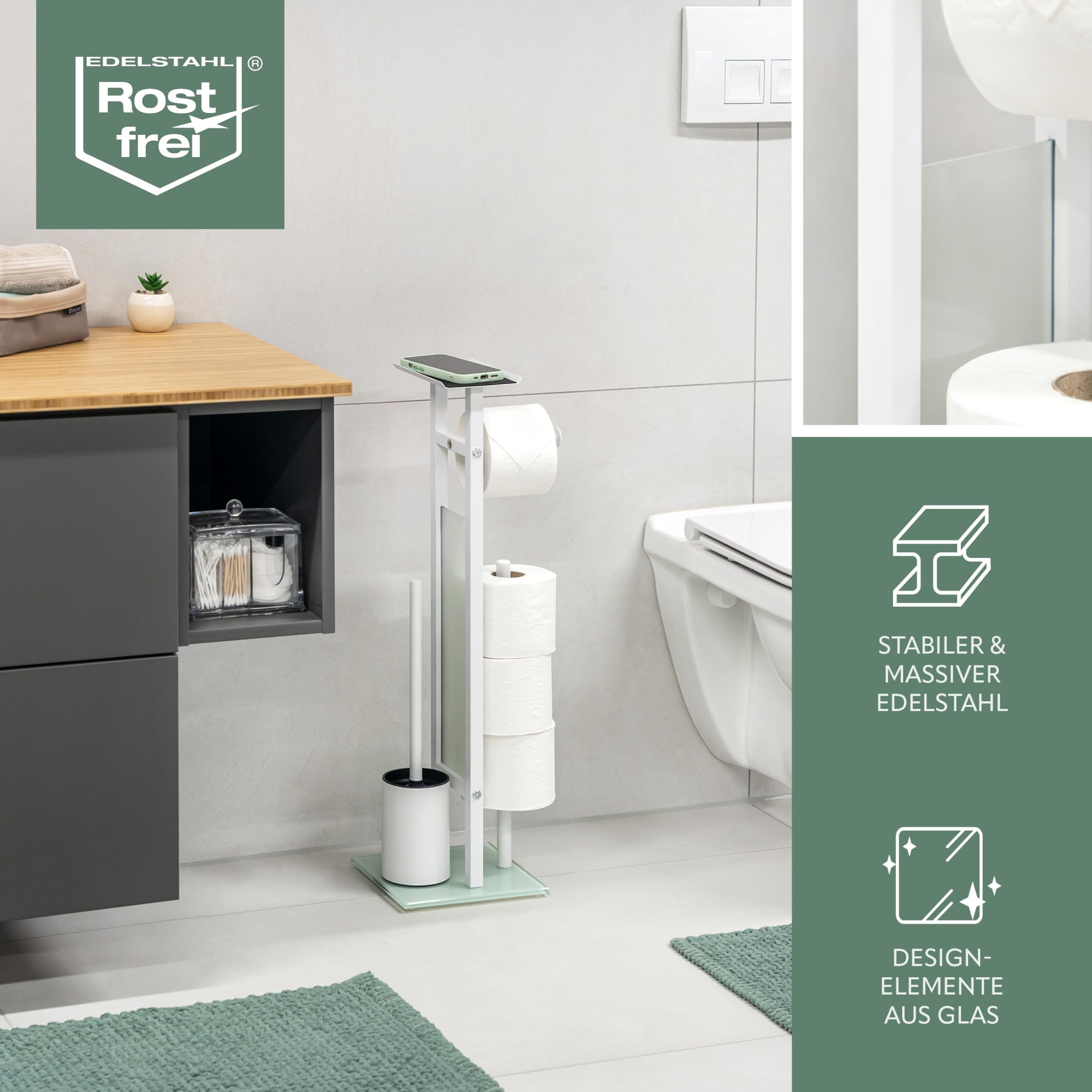 eluno Set WC 4 in 1, set WC autoportante incluso