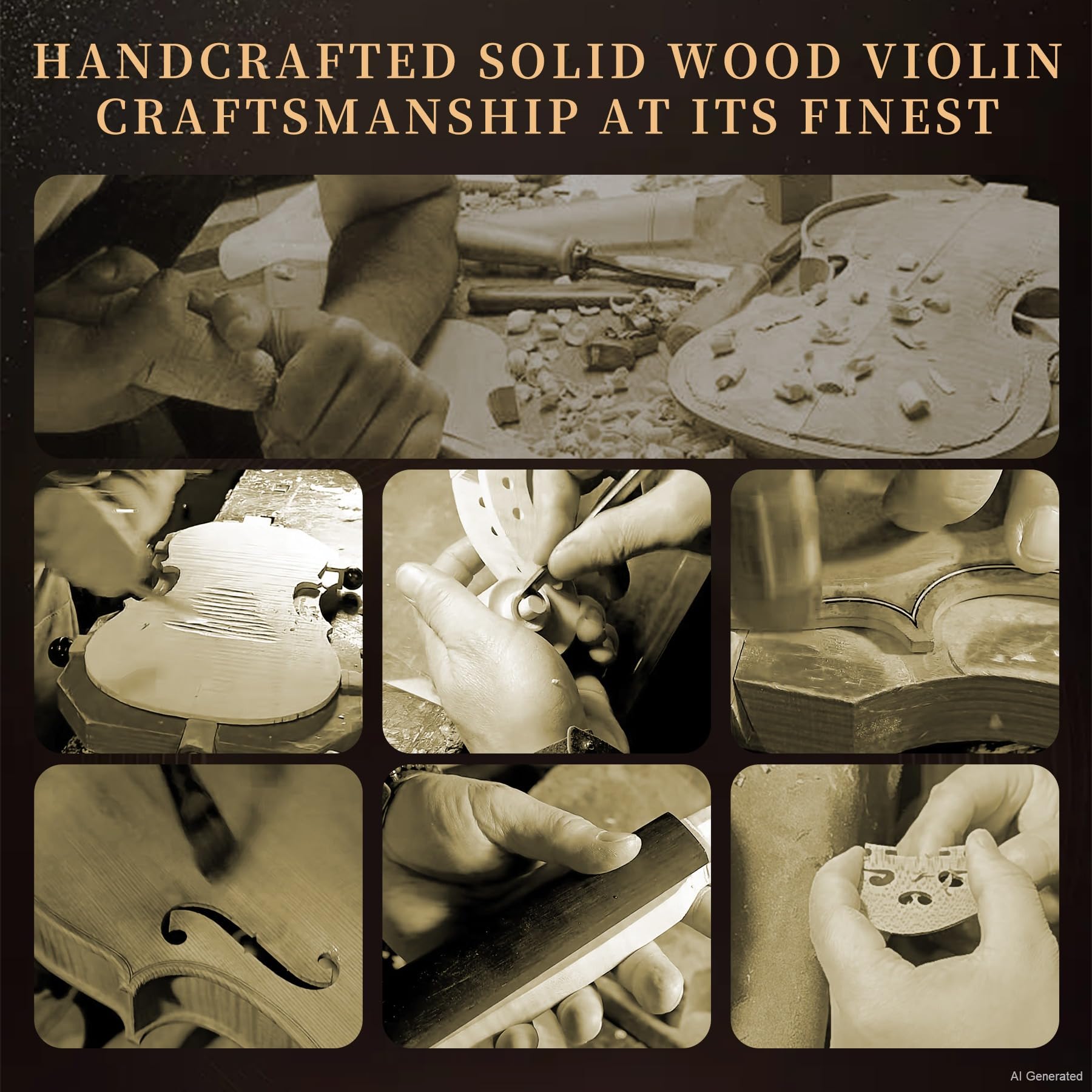 Juego completo de violín 4/4, violín principiante para adultos, niños, estudiantes, violín 4/4 con abeto, accesorios de arce y ébano, violín de tamaño completo con 13 piezas para principiantes a