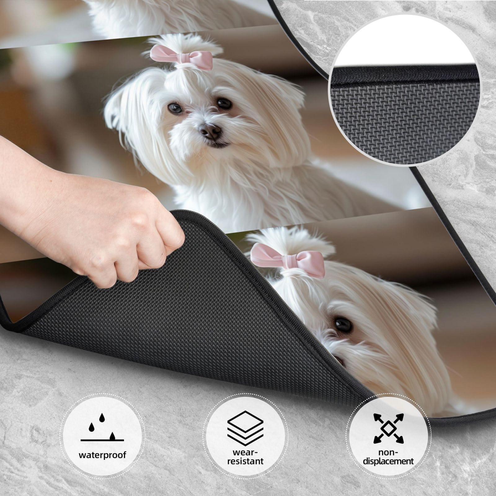 Hübscher Malteserhund-Print, 4er-Set Auto-Fußmatten, Neopren-Fußmatten für Fahrzeuge, rutschfeste Auto-Fußmatten, Autozubehör