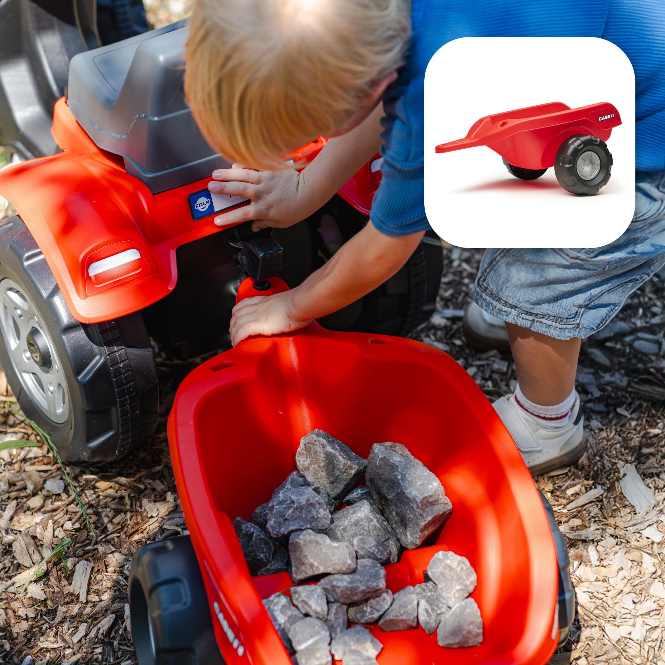 Falk - Tractor de Pedales para niños con Remolque, a Partir de 2 años