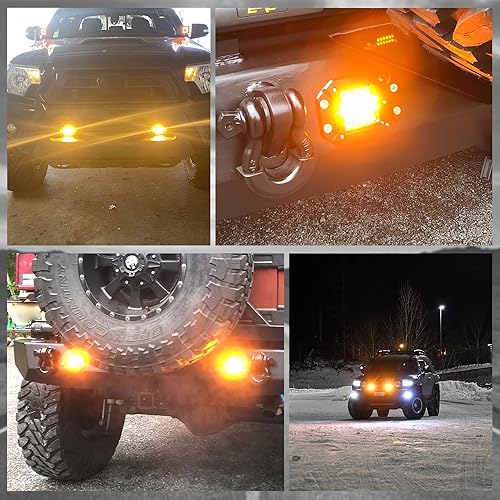 Miniatura 9 de Luces LED de montaje empotrado de 5 pulgadas, 6 modos, luces antiniebla estroboscópicas intermitentes ámbarblanco, luz de montaje en parrilla