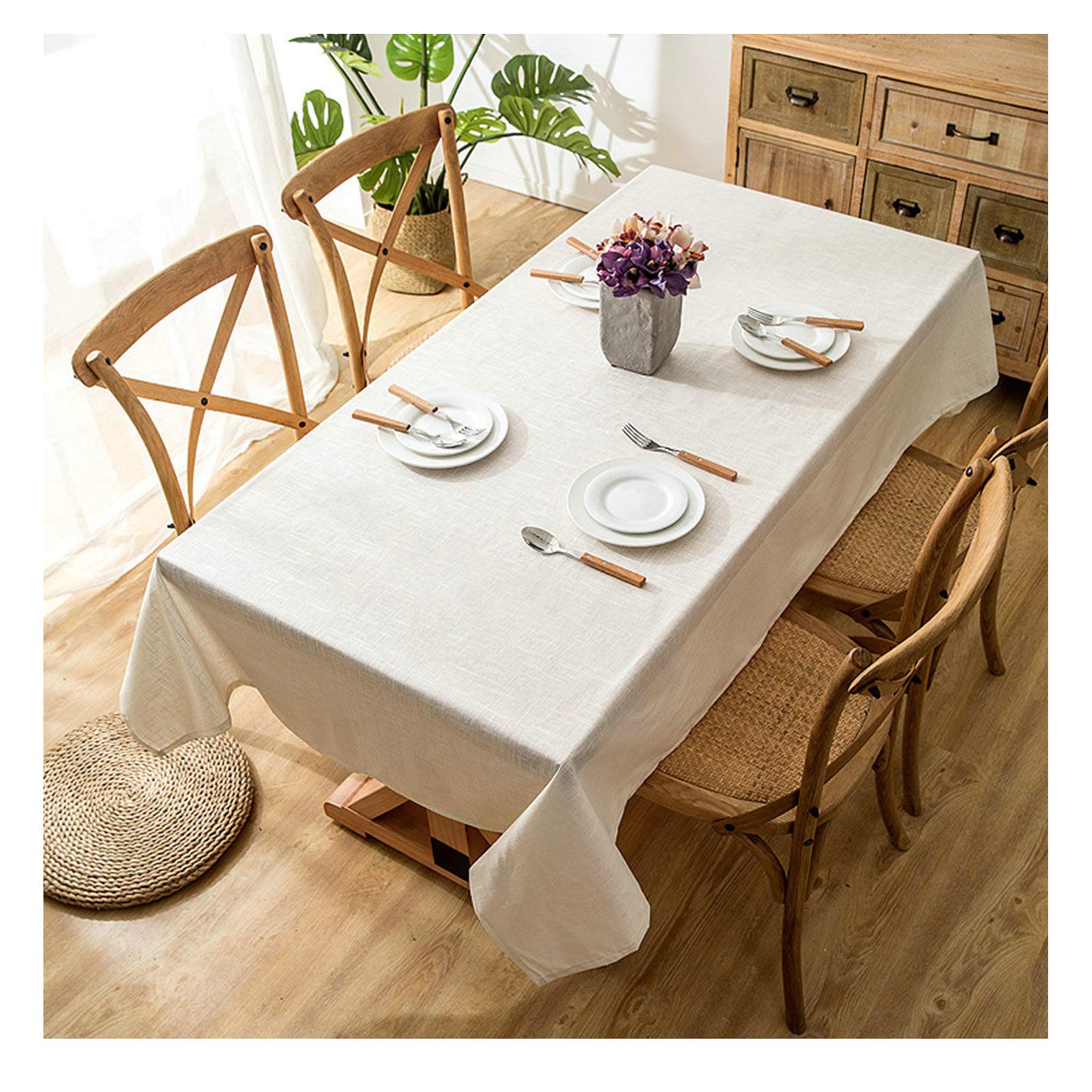 Nappe lin picnic et deco table de jardin moderne 130x180