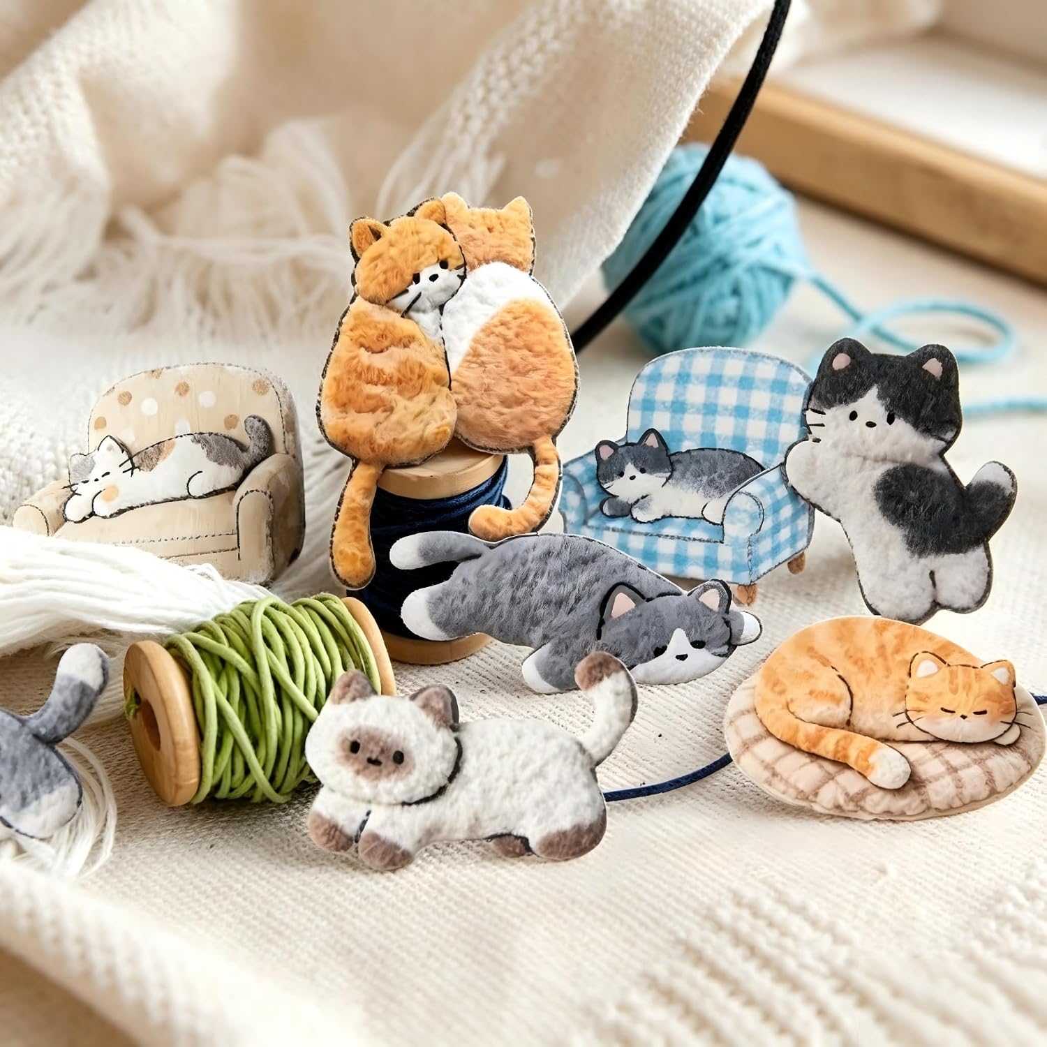 40 Pcs Cute Cat Stickers for Scrapbooking, Journaling and Planners