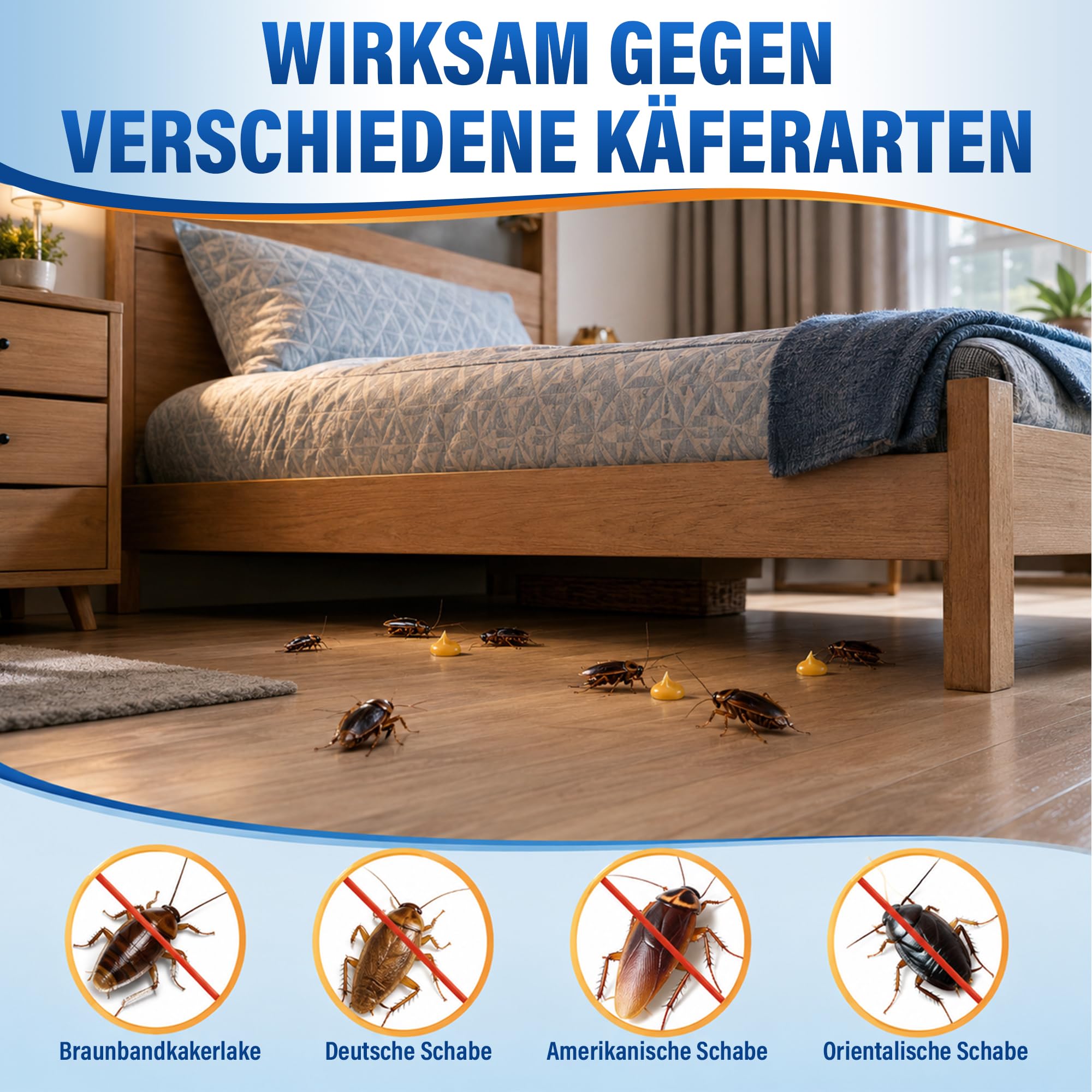 6 Stück Kakerlake Abwehrmittel, 6 * 30G Kakerlakenschutzmittel, Langanhaltender Kakerlakenabwehr für Innen und Außen, für Küche, Bad, Garage und Keller