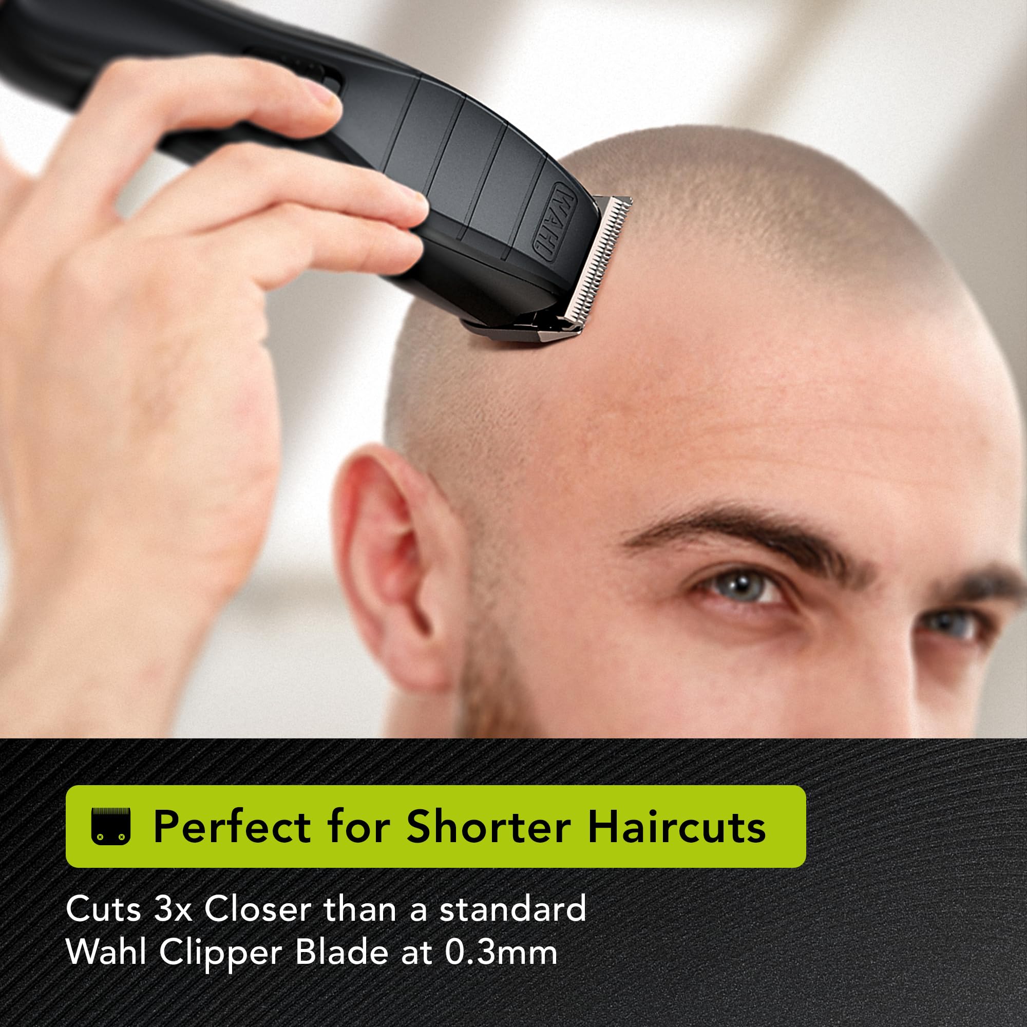 WAHL Cordless Close Cut - Precyzyjne Strzyżenie Włosów (0,3 mm), Ładowanie przez USB, 120 Minut Pracy, Zestaw do Pielęgnacji dla Mężczyzn, Czarna
