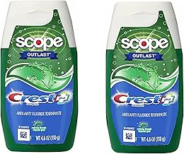 Crest Complete Whitening Plus Scope Tartar Control Toothpaste, Minty Fresh Liquid Gel, 4.6 Oz (130g) - Pack of 2