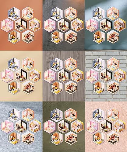 Miniatura 7 de Pintoo Juego de rompecabezas de azulejos de pared, serie Cozy Corner, siete de 56 piezas de azulejos de pared crean pantallas 3D con tiras