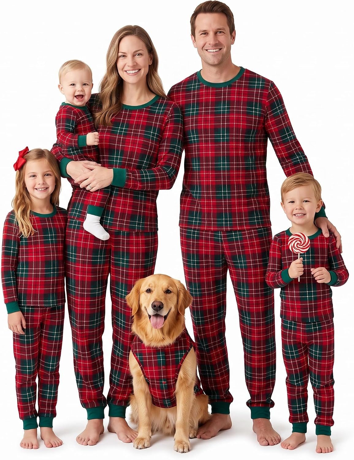 Matching Family Christmas Pajamas Plaid Pjs Xmas Sleepwear Sets