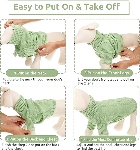 Miniatura 5 de Queenmore Suéteres XXL para perros, suéter grande para Pitbull Doberman, suéter cálido de punto de cuello alto para perros grandes para perros