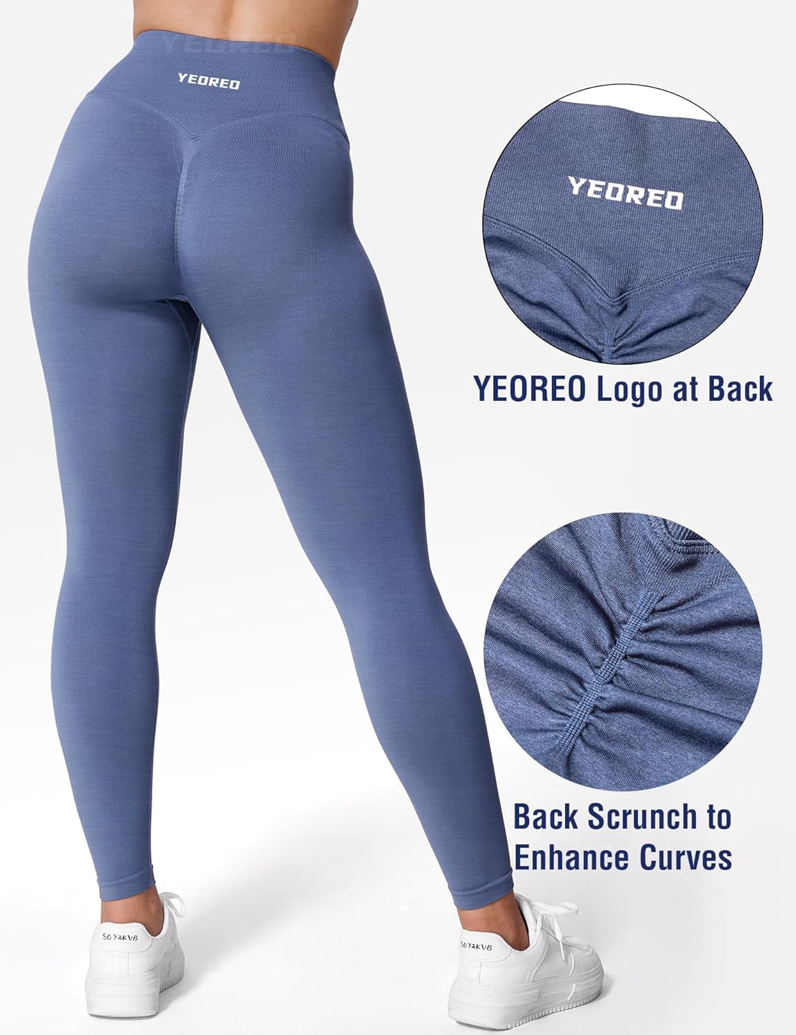 YEOREO Women's V Waist Butt Lifting Scrunch Seamless Yoga Leggings - Image 4