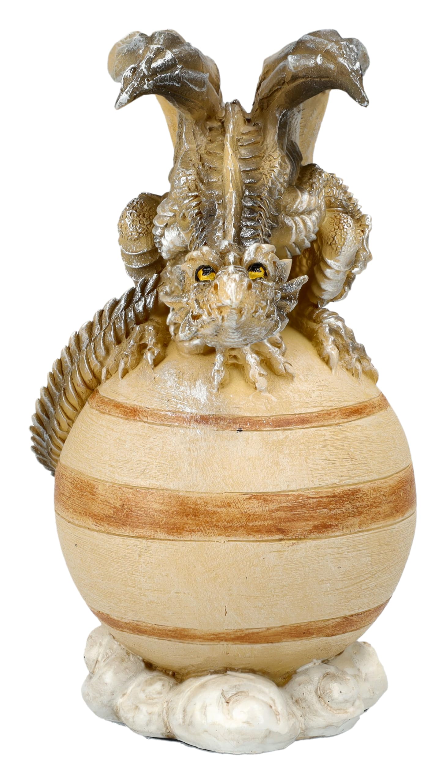 Figuren Shop GmbH Figurine dragon planète Saturne - Figurine décorative fantastique avec gardien galactique, 13 cm de hauteur