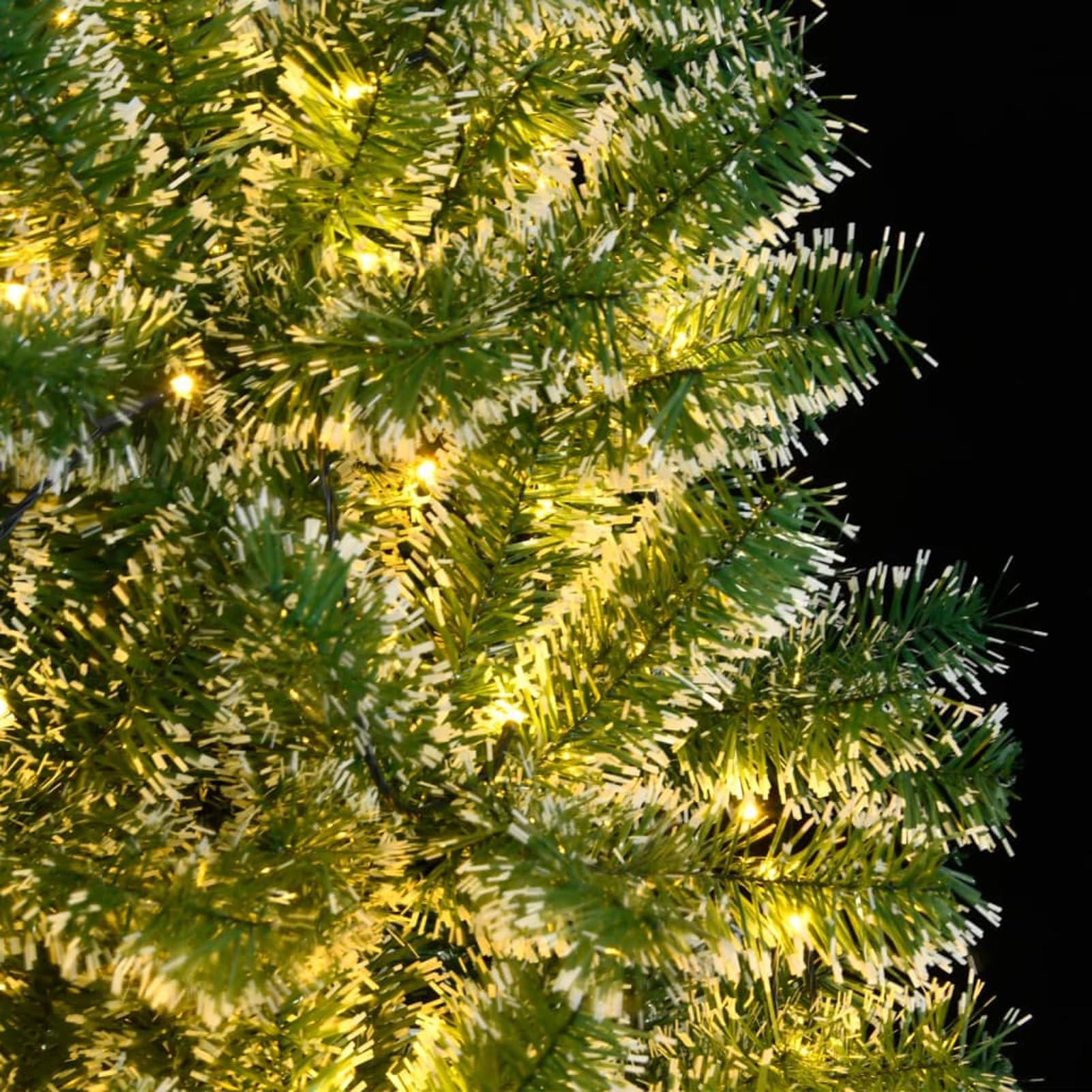 Gecheer Árbol de Navidad Artificial Verde 210 cm PVC con Luces LED Blanco Cálido y Bolas Decorativas para Interior y Exterior Protegido