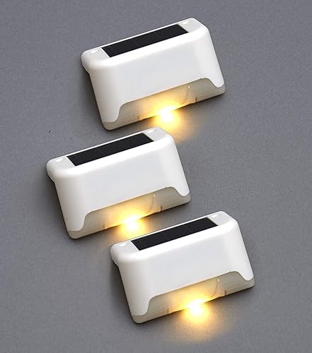 The Lakeside Collection Luces solares para terraza y porche montadas en riel - Blanco - Juego de 3