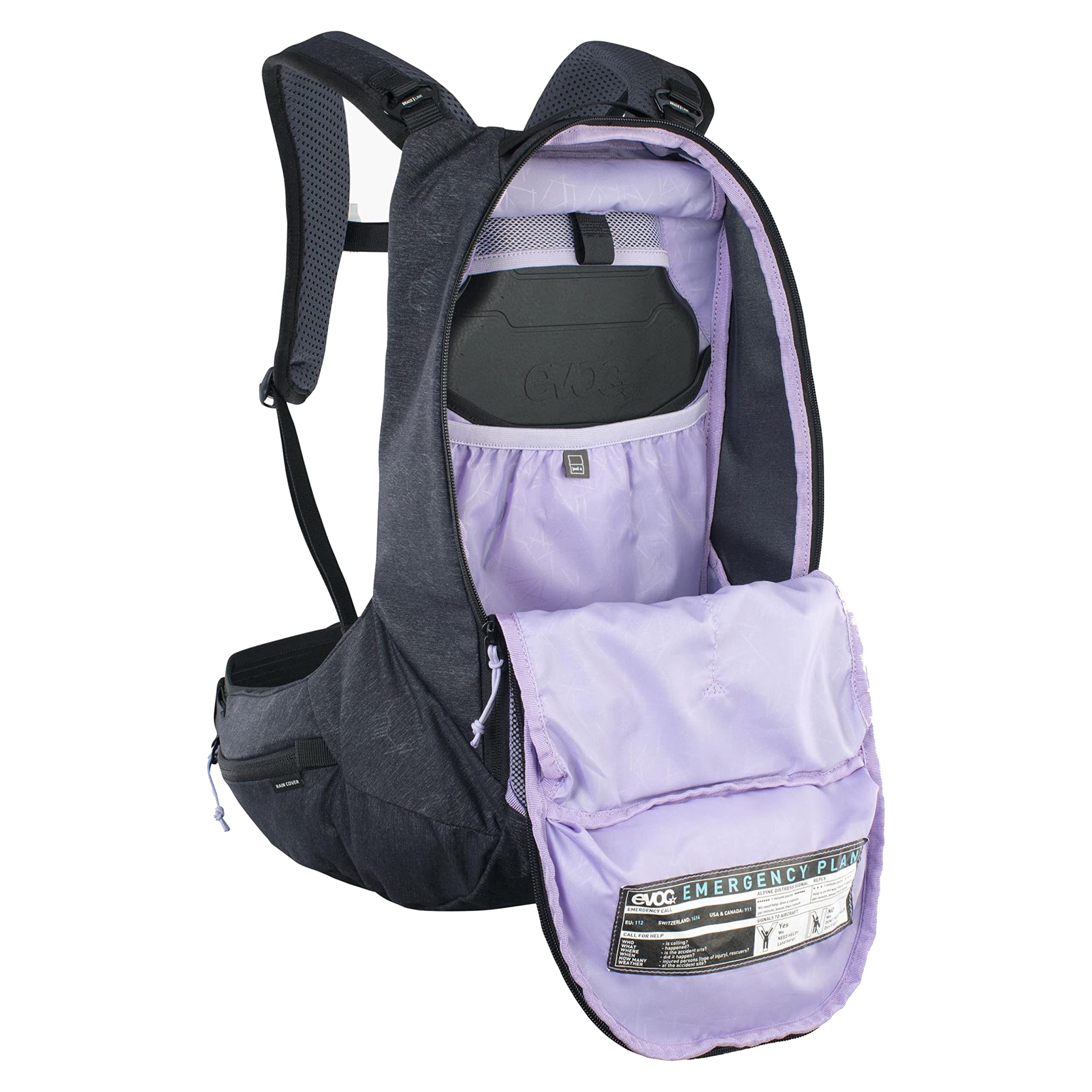 EVOC TRAIL PRO SF 12l plecak do jazdy w terenie i wyścigów, plecak (lekki plecak rowerowy, ochraniacz pleców LITESHIELD PLUS, komora na bukłak o pojemności 2l, rozmiar: XS), wielokolorowy