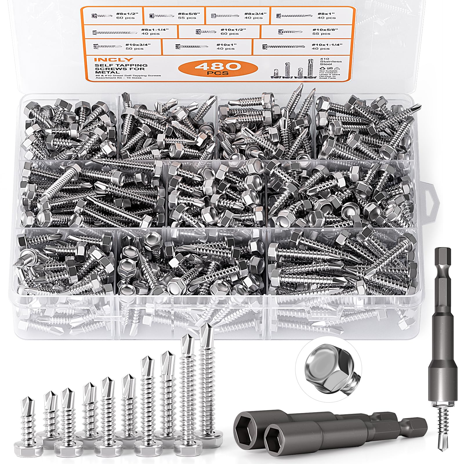 480PCS Self Tapping Screws - Metal & Sheet Metal -1
