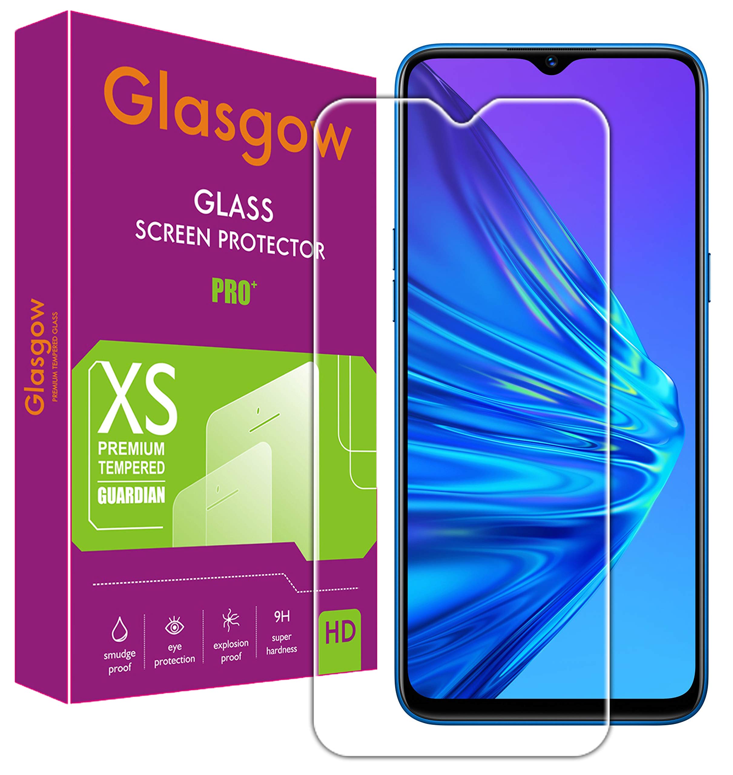 Glasgow 9h+ high definition [hd] tempered glass for realme c3 screen protection premium product [curved edges] [gorilla] edge to edge full screen coverage (B084CB6H5X) Amazon Price History, Amazon Price Tracker