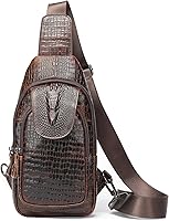 Vista 208 de LUKZIJAES Bolso bandolera de cuero genuino para hombre marrón (#1-Brown)