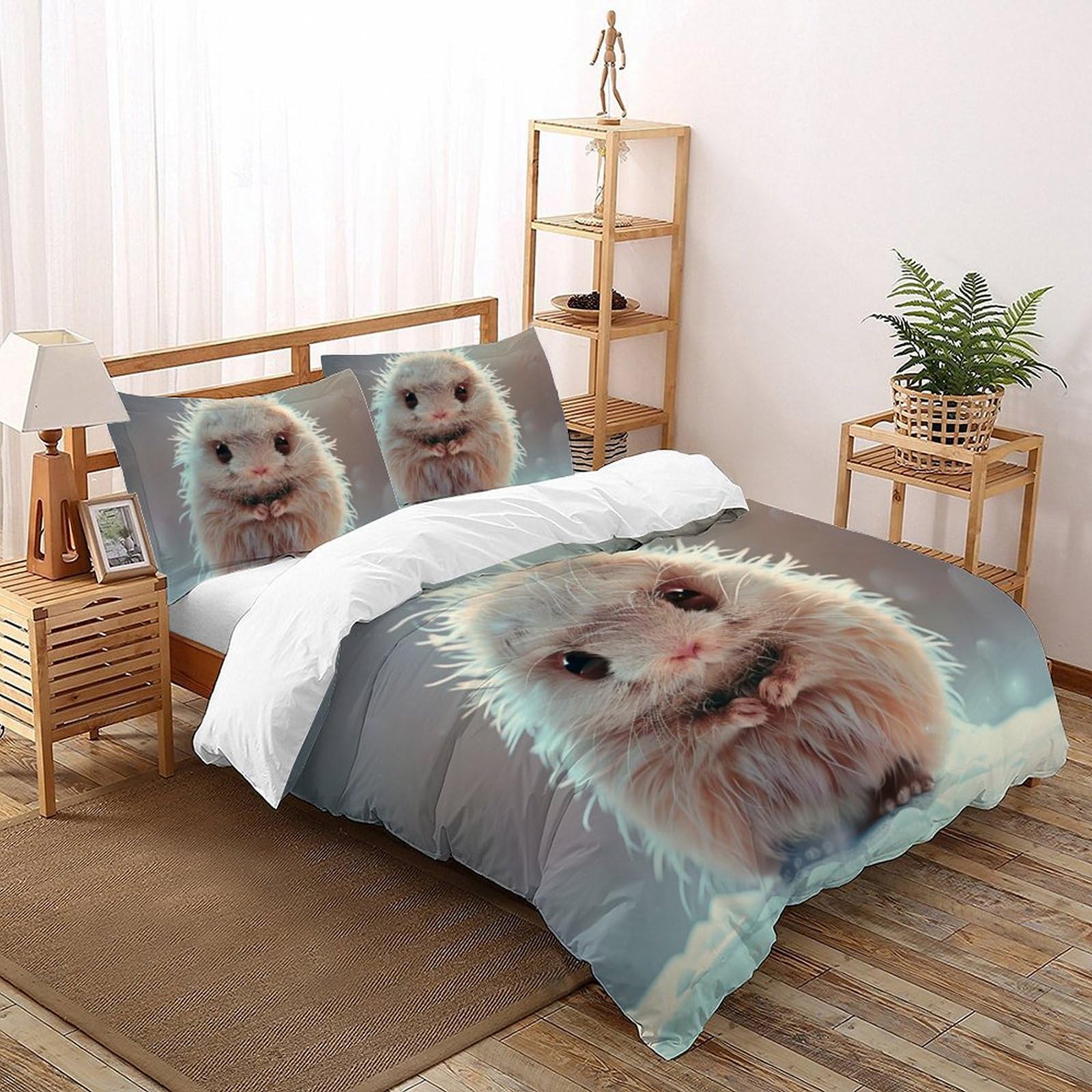 Housse de couette hérisson imprimée pour une décoration de chambre style nature sauvage