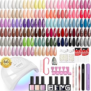 phoenixy Gel Nail Polish Kit with U V Light 48W, 66 Pcs 135 Effect Gel N...