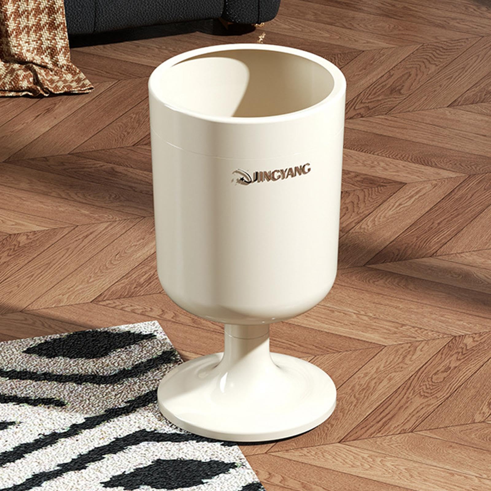 KESOTO Contenedor de Basura con Ruedas, Capacidad de 16L, Fabricado en Material PP de Fácil Cuidado, Resistente Y Funcional con Un Diseño Innovador para Ofic, Blanco, Individual