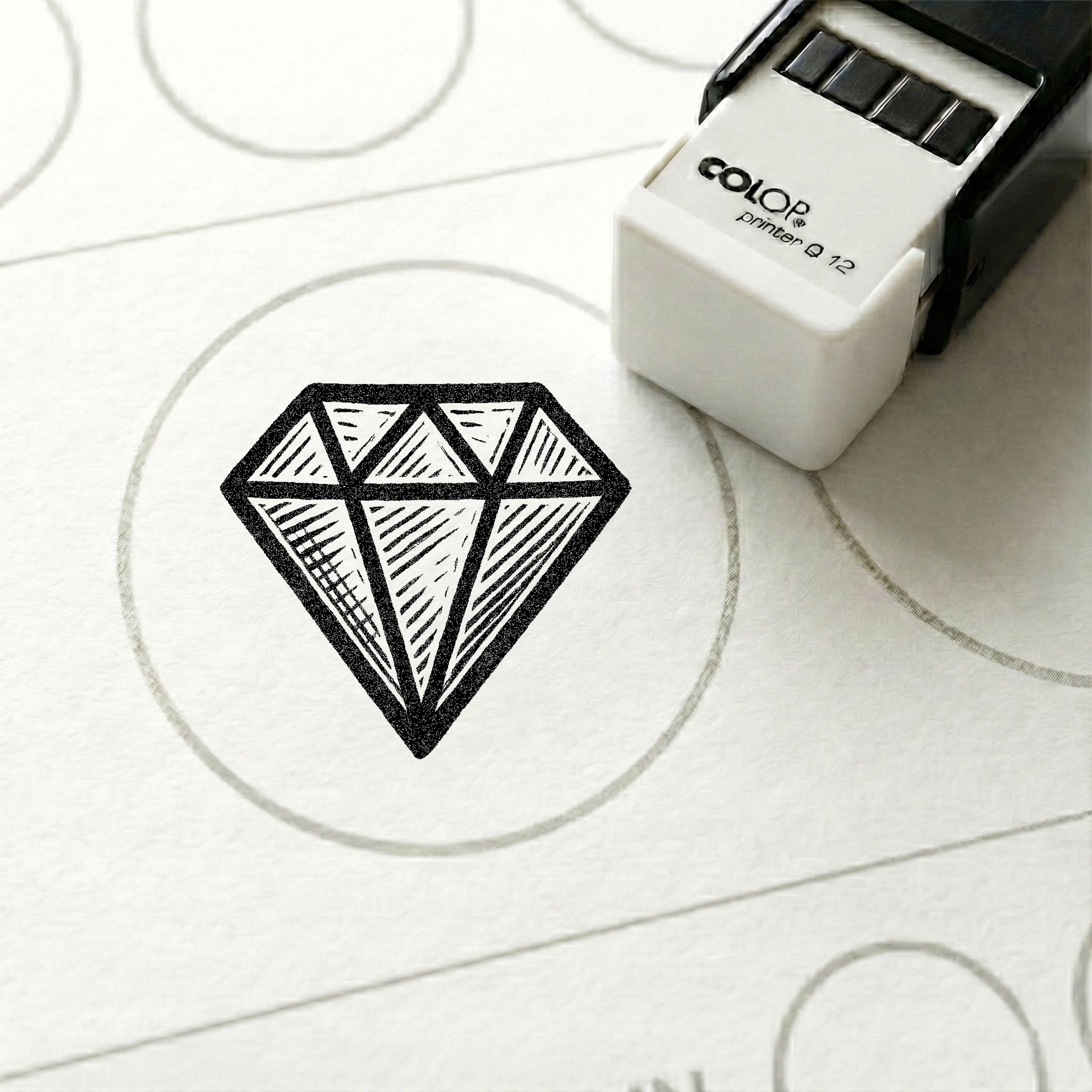 Dekolando Bonus Stamp Diamond 10 x 10 mm - Bonus Card Stamp for Jeweller Jewellery Shop Goldsmith Gemstone Trade - Stamp Bonus Card Customer Card Stamp Card