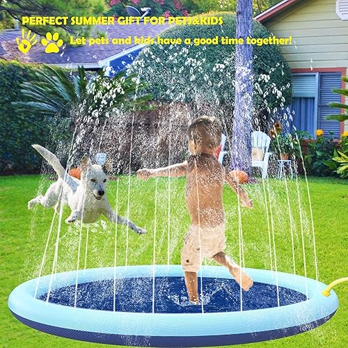 Miniatura 5 de Almohadilla de aspersor para perros y niños, antideslizante, gruesa y duradera para mascotas, tapete de juego para salpicaduras al aire libre,