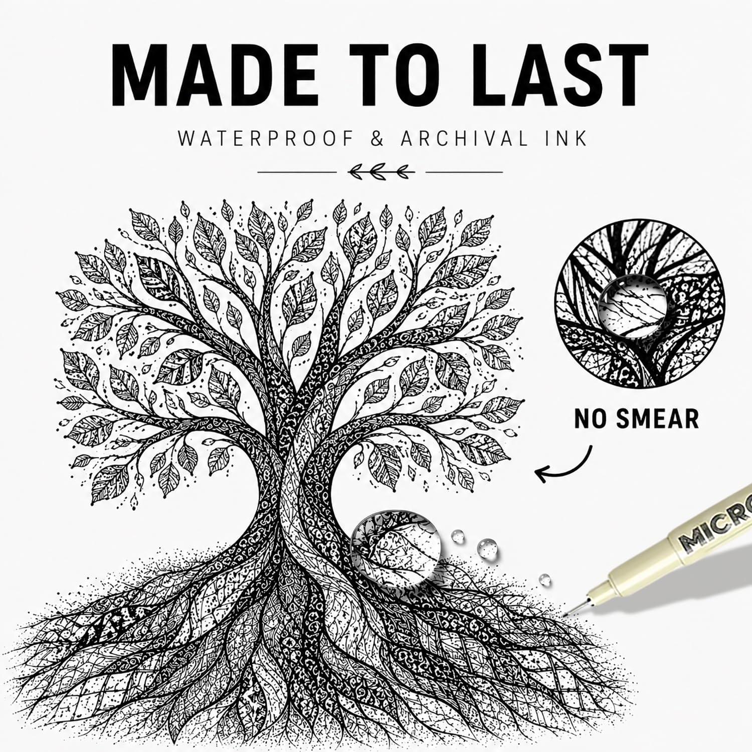 Micro-Pen Fineliner Tintenstifte Schwarz: 12 Größen Micro Pen Set, Fine Point Ink Art Stifte für Künstler, Multiliner, wasserdichte Archivtinte Fine Liner für technisches Zeichnen, Skizzieren,