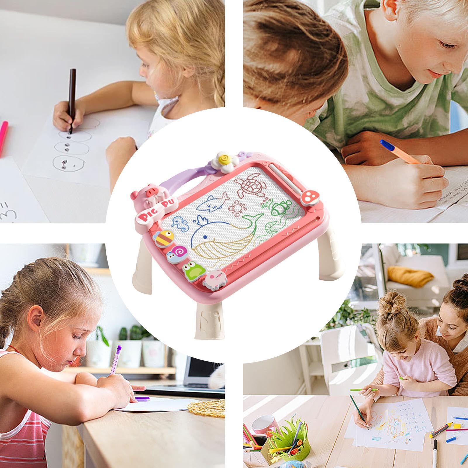 Lavagna da disegno magnetica per bambini - Blocco da disegno magnetico per | bambini - Blocco per schizzi magnetico dei cartoni animati | Lavagna da disegno per graffiti formato multiuso da viaggio