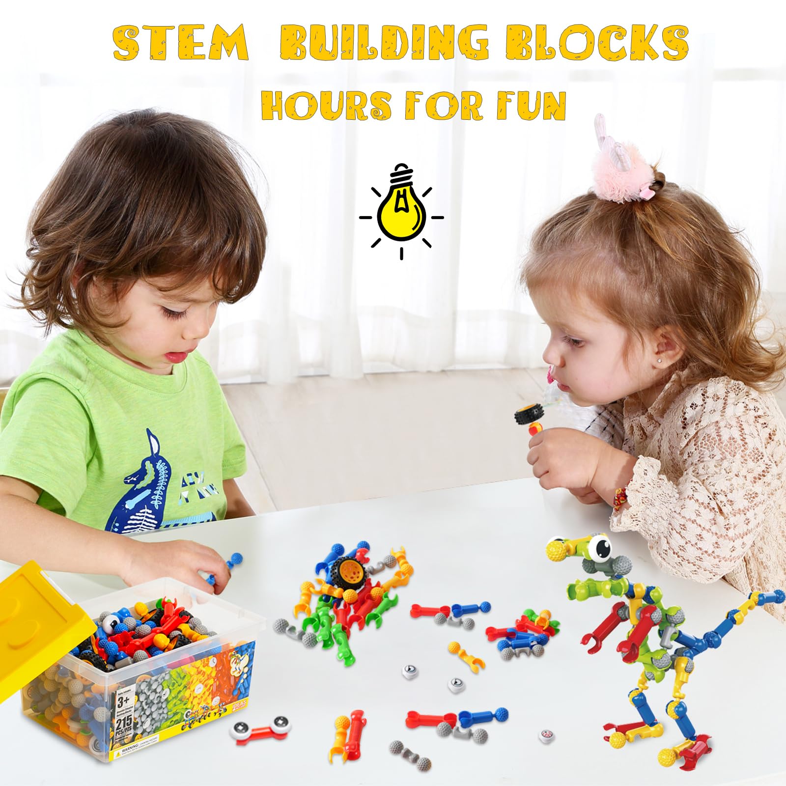 Afomida 215 PCS Creative Building Blocks Playset Toy, Featuring Storage, Includes Dinosaur, Robot, Car, Spider, Dog Figure - Image 3