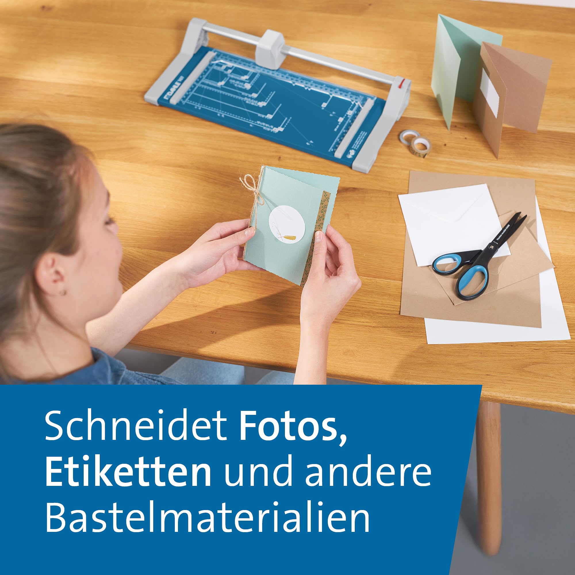 Dahle 507 Rollenschneider Papierschneider DIN A4 8 Blatt Metalltisch 44,9x20,9 cm kindersicherer Messerkopf