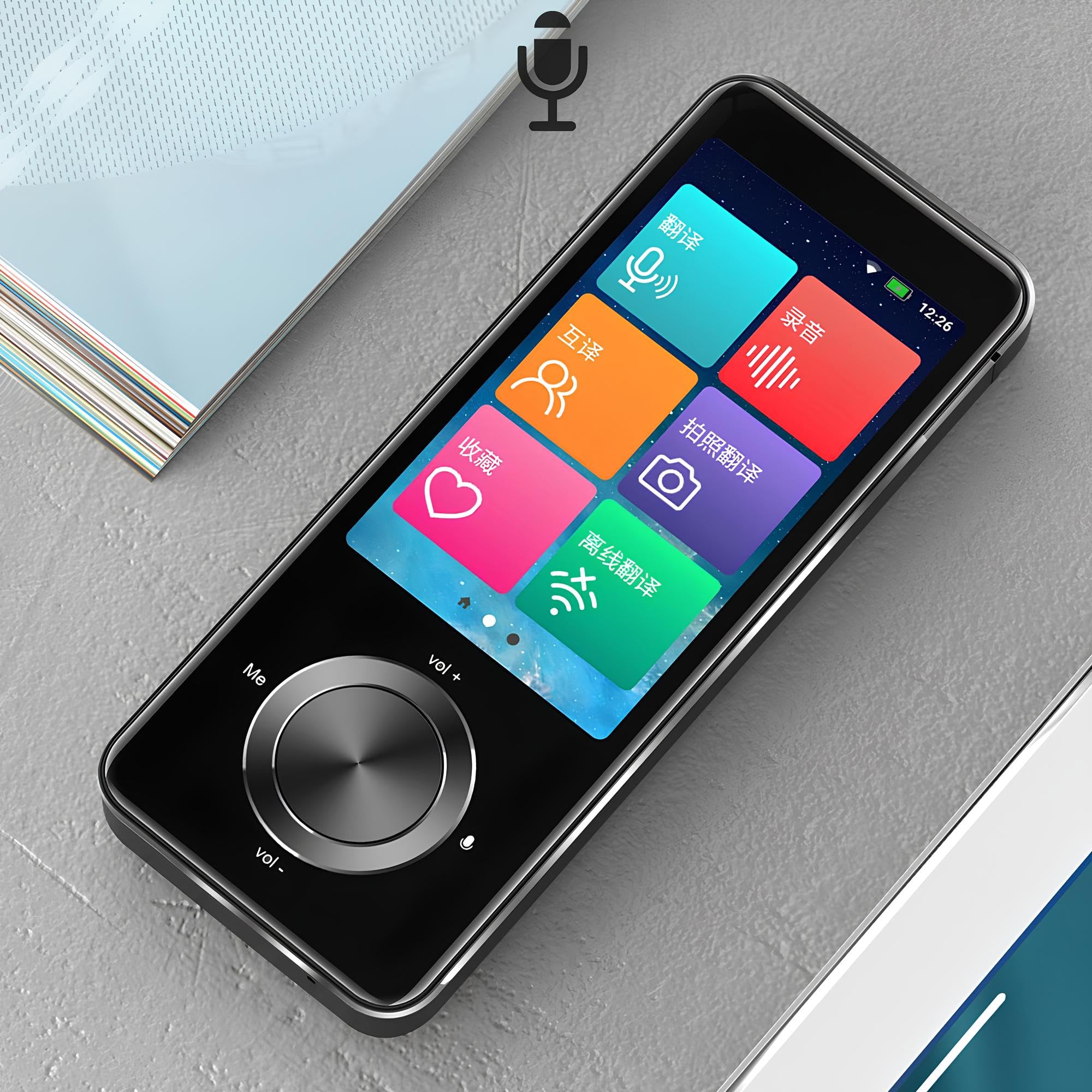 Traductor de Voz Inteligente portátil con Pantalla táctil, traducción bidireccional en Tiempo Real, Wi-Fi y Bluetooth, Compatible con múltiples Idiomas