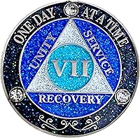 Vista 27 de (Años 1-50) AA Moneda de recuperación de 29 años, Medallón de Alcohólicos Anónimos, Moneda de Metal, Chapado en Color Plata, Moneda de Metal