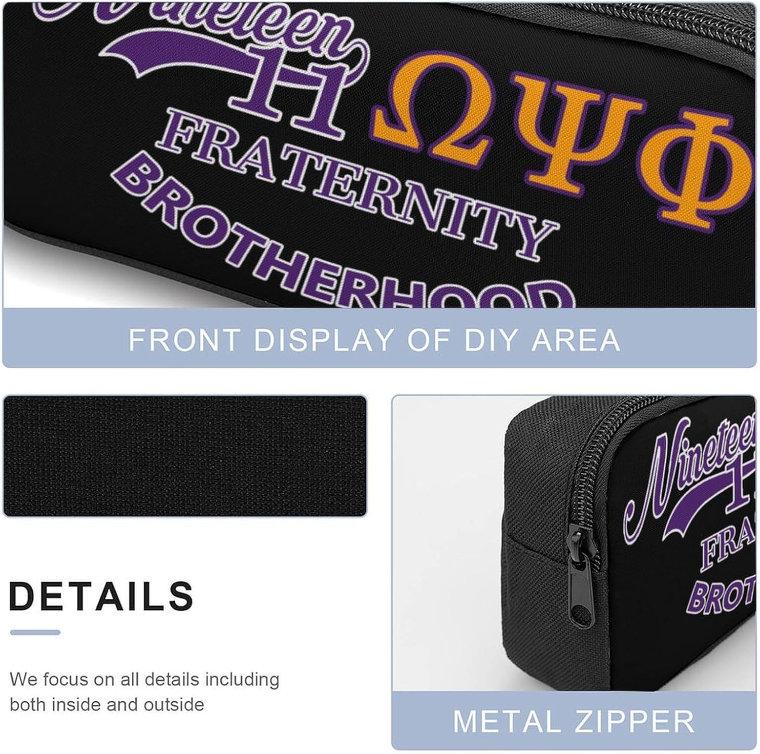 Fraternity Paraphernalia Gift Bags 17" Laptop Backpack with Insulated Lunch Bag Utility Pouch Durable 600D Oxford Daypack (Purple, One Size)
